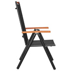 vidaXL 7-tlg. Garten-Essgruppe Aluminium Schwarz