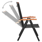 vidaXL 7-tlg. Garten-Essgruppe Aluminium Schwarz