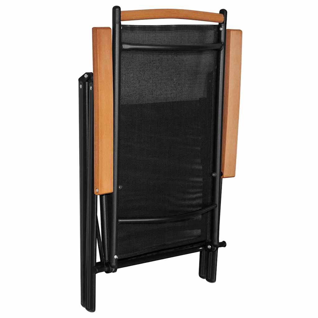 vidaXL 9-tlg. Garten-Essgruppe Aluminium Schwarz