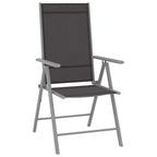 vidaXL 5-tlg. Garten-Essgruppe Aluminium Silbern und Schwarz
