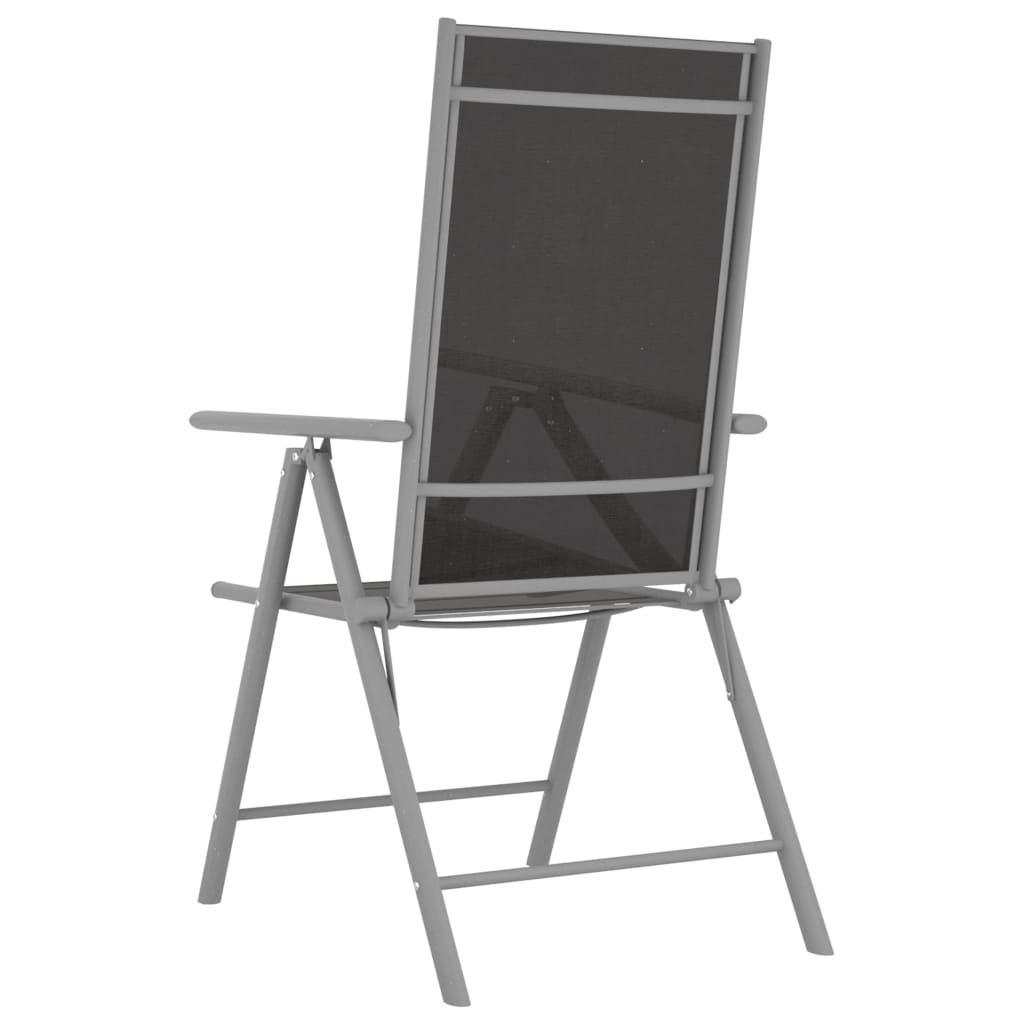 vidaXL 5-tlg. Garten-Essgruppe Aluminium Silbern und Schwarz