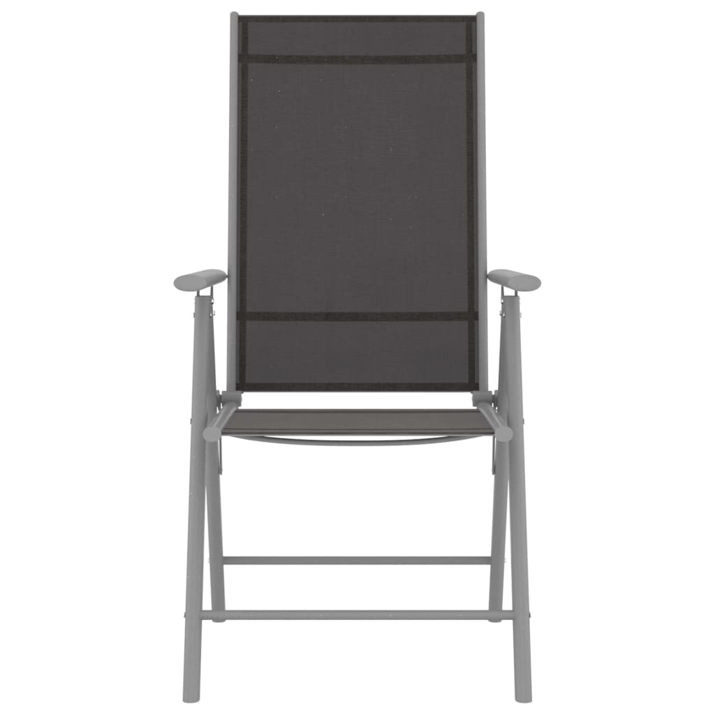 vidaXL 7-tlg. Garten-Essgruppe Aluminium Silbern und Schwarz