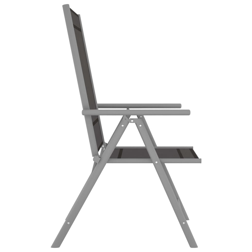 vidaXL 7-tlg. Garten-Essgruppe Aluminium Silbern und Schwarz