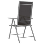 vidaXL 7-tlg. Garten-Essgruppe Aluminium Silbern und Schwarz