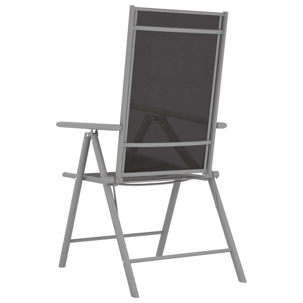 vidaXL 7-tlg. Garten-Essgruppe Aluminium Silbern und Schwarz