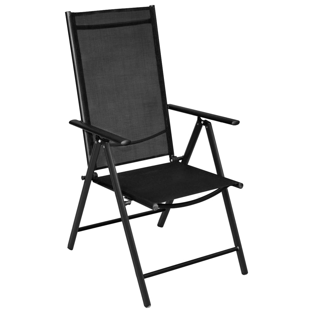 vidaXL 3-tlg. Bistro-Set Aluminium und Textilene Schwarz