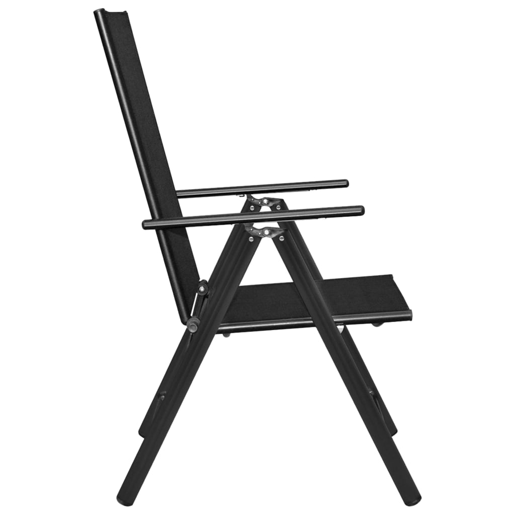 vidaXL 3-tlg. Bistro-Set Aluminium und Textilene Schwarz