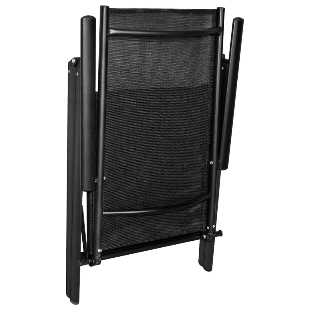 vidaXL 3-tlg. Bistro-Set Aluminium und Textilene Schwarz