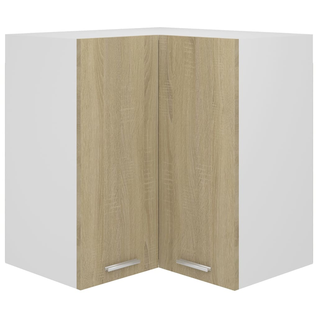 vidaXL Eckhängeschrank Lyon Sonoma-Eiche 57x57x60 cm Holzwerkstoff