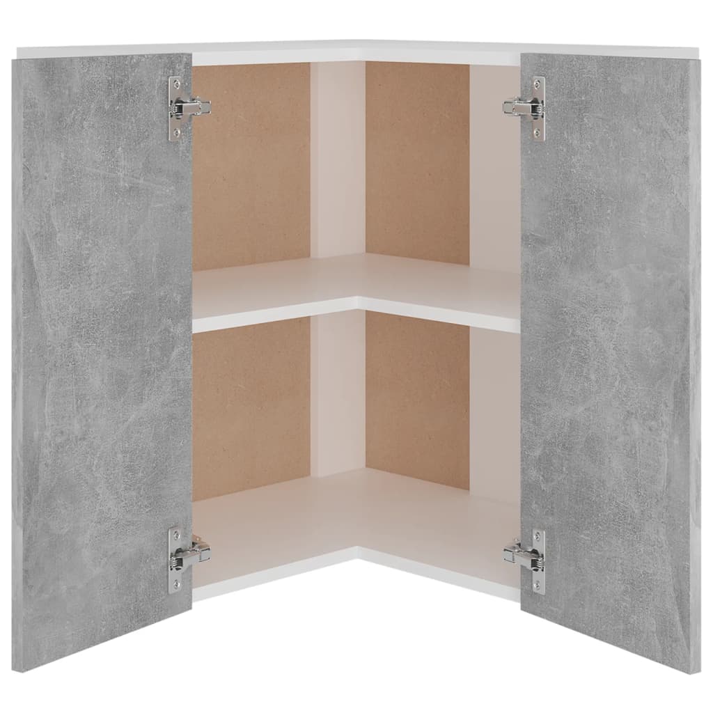 vidaXL Eckhängeschrank Lyon Betongrau 57x57x60 cm Holzwerkstoff
