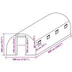 vidaXL Ersatzabdeckung für Gewächshaus (18 m²) 300x600x200 cm Grün