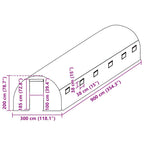 vidaXL Ersatzabdeckung für Gewächshaus (27 m²) 300x900x200 cm Grün