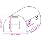 vidaXL Ersatzabdeckung für Gewächshaus (6 m²) 200x300x200 cm Grün