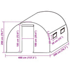 vidaXL Ersatzabdeckung für Gewächshaus (8 m²) 400x200x200 cm Grün