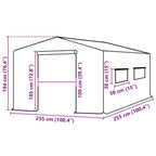 vidaXL Ersatzabdeckung für Gewächshaus (6,5025 m²) 255x255x194 cm Grün