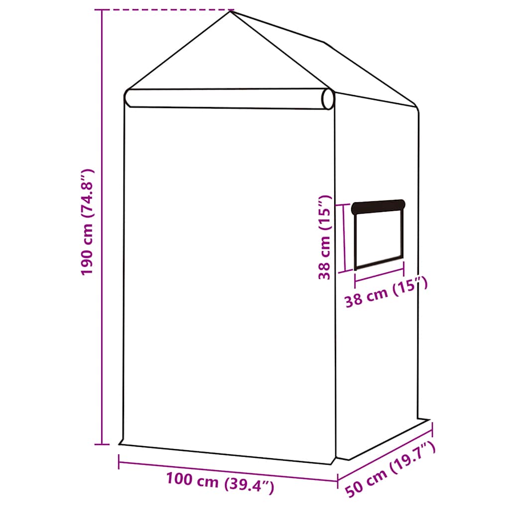 vidaXL Ersatzabdeckung für Gewächshaus (0,5 m²) 50x100x190 cm Grün