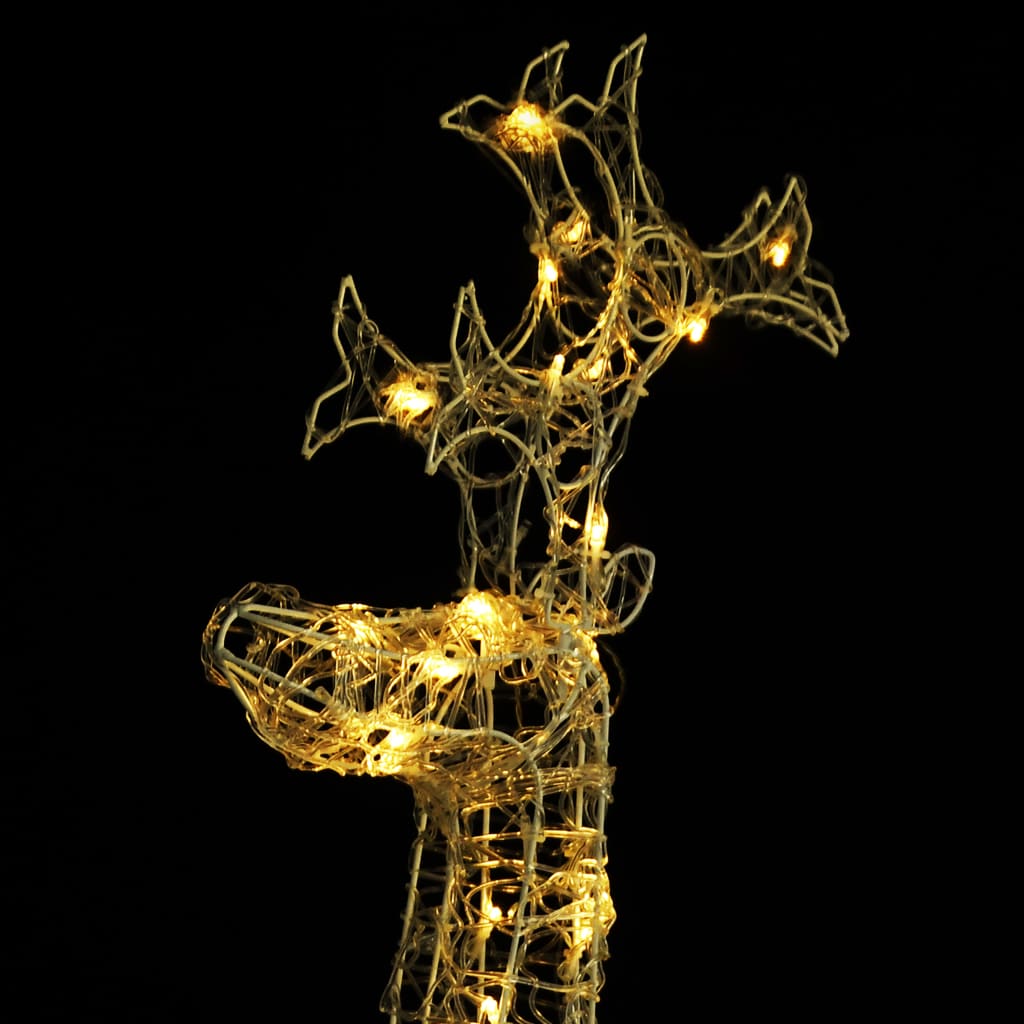 vidaXL LED-Rentier Weihnachtsdeko 90 LEDs 60x16x100 cm Acryl