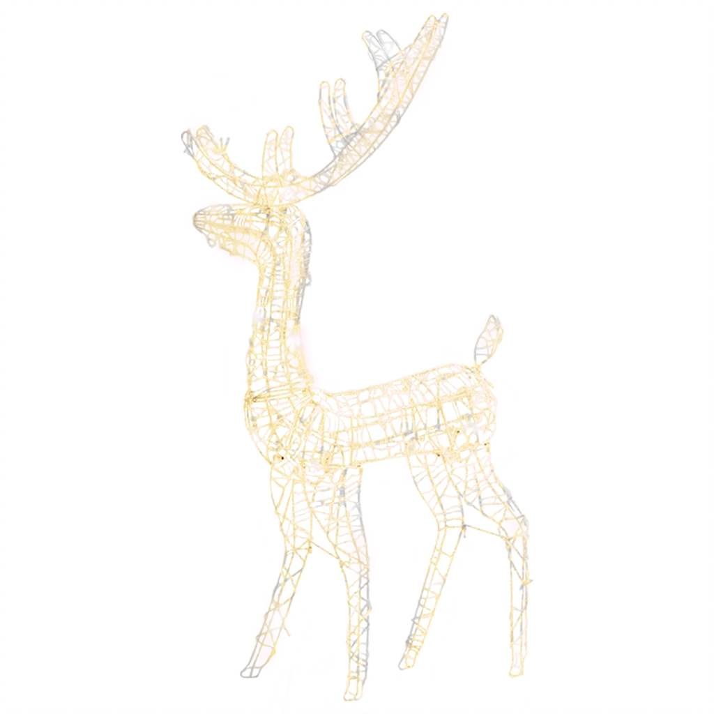 vidaXL LED-Rentier Acryl Weihnachtsdekoration 140 LEDs 120 cm Warmweiß