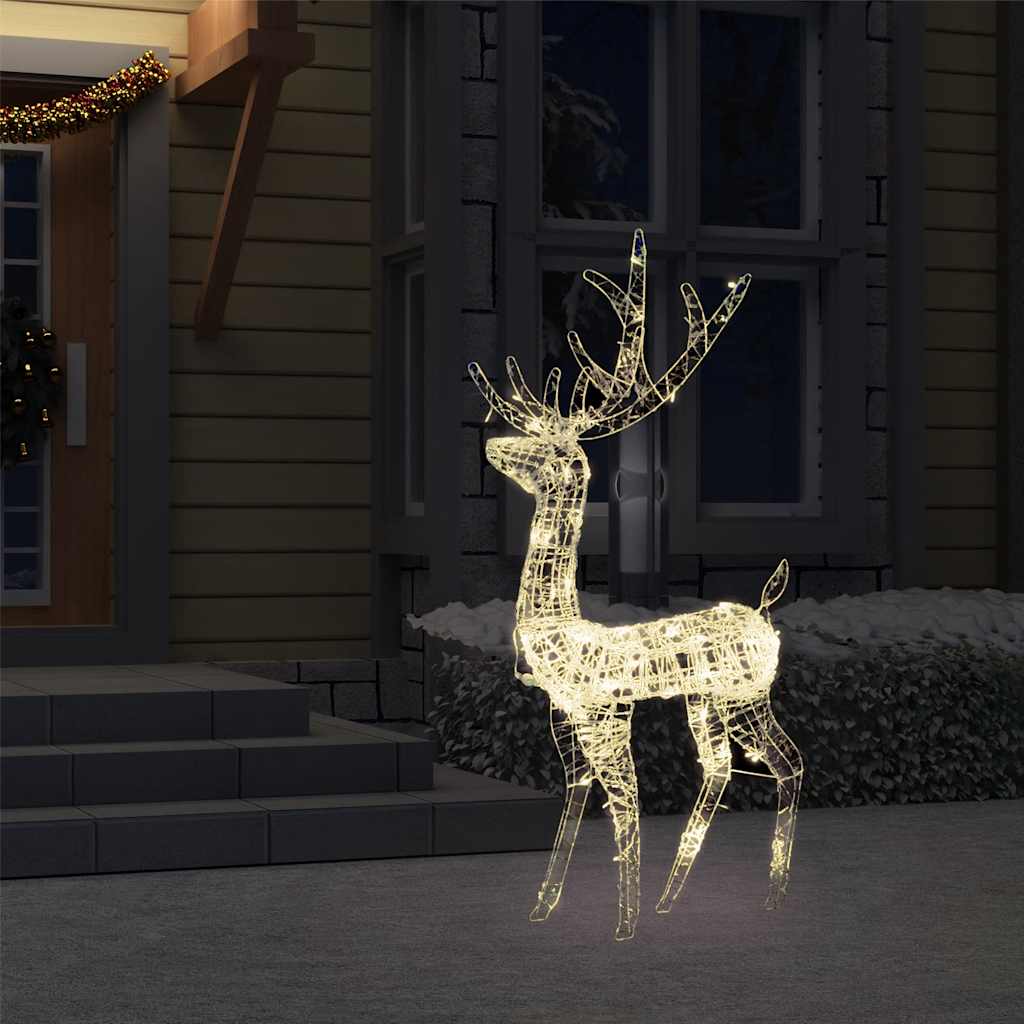 vidaXL LED-Rentier Acryl Weihnachtsdekoration 140 LEDs 120 cm Warmweiß