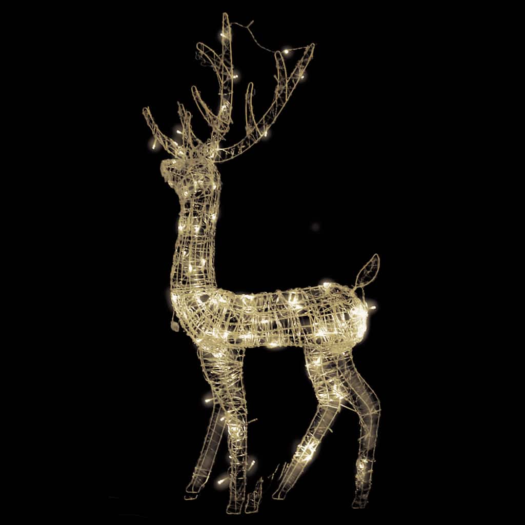 vidaXL LED-Rentier Acryl Weihnachtsdekoration 140 LEDs 120 cm Warmweiß