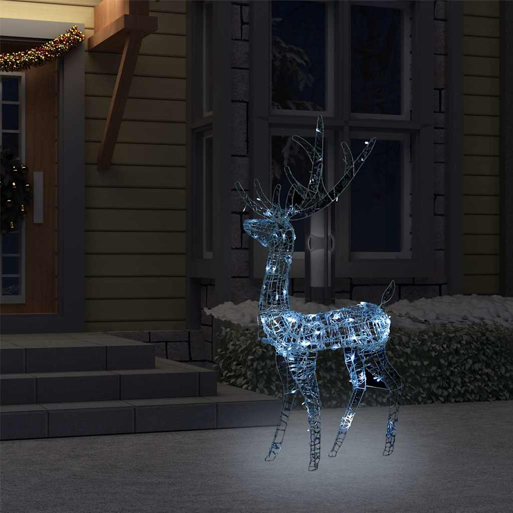vidaXL LED-Rentier Acryl Weihnachtsdeko 140 LEDs 120 cm Kaltweiß