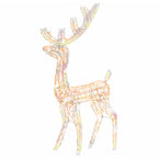 vidaXL LED-Rentier Acryl Weihnachtsdekoration 140 LEDs 120 cm Bunt