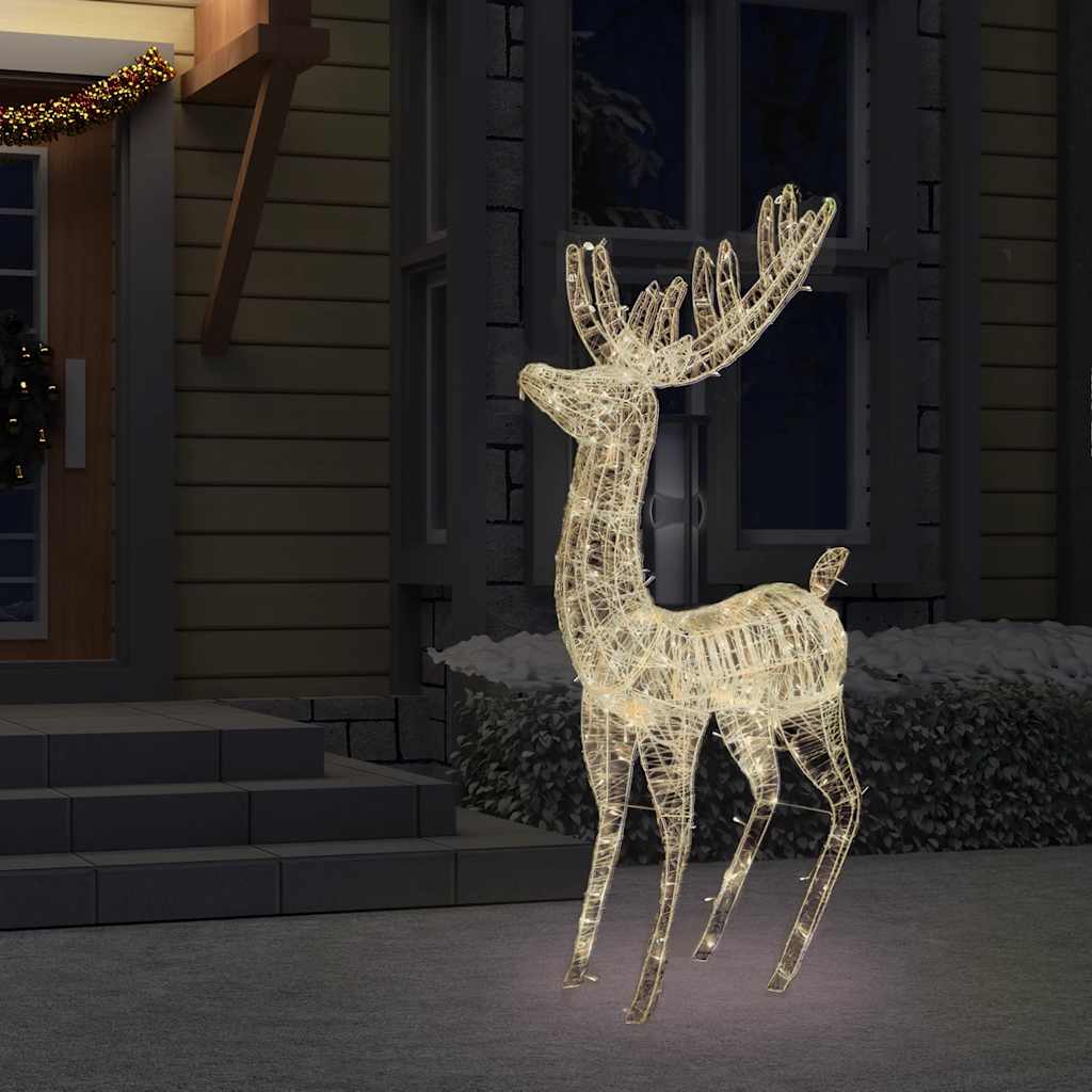 vidaXL LED-Rentier XXL Acryl Weihnachtsdeko 250 LED 180 cm Warmweiß