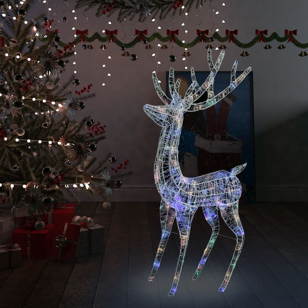 vidaXL LED-Rentier XXL Acryl Weihnachtsdeko 250 LED 180 cm Warmweiß