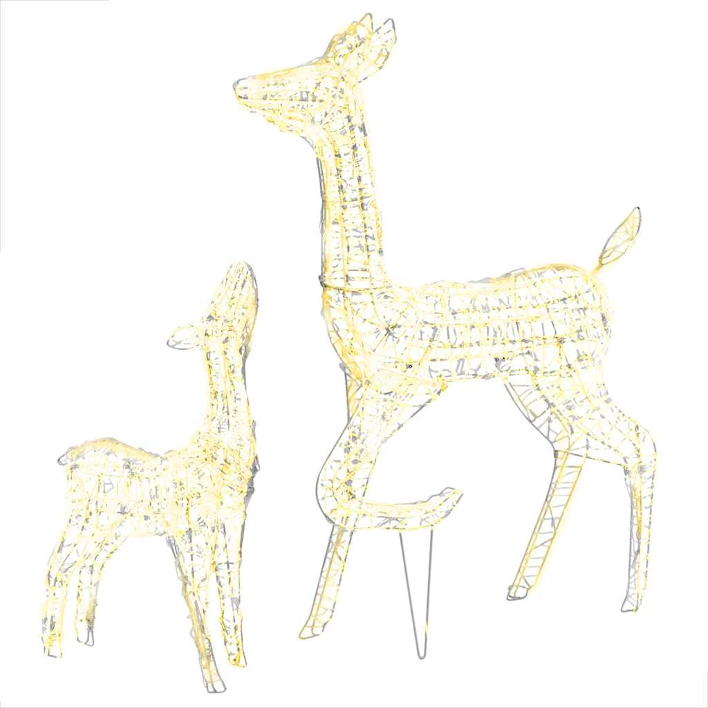 vidaXL LED-Rentier-Familie Weihnachtsdeko Acryl 160 LED Warmweiß