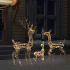 vidaXL LED-Rentier-Familie Weihnachtsdeko Acryl 300 LED Warmweiß