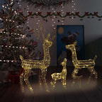 vidaXL LED-Rentier-Familie Weihnachtsdeko Acryl 300 LED Warmweiß