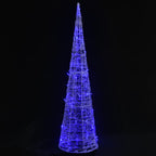 vidaXL LED-Kegel Acryl Weihnachtsdeko Pyramide Blau 120 cm