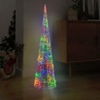 vidaXL LED-Kegel Acryl Weihnachtsdeko Pyramide Bunt 120 cm