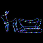 vidaXL Weihnachtsdekoration Rentiere und Schlitten Outdoor 252 LEDs