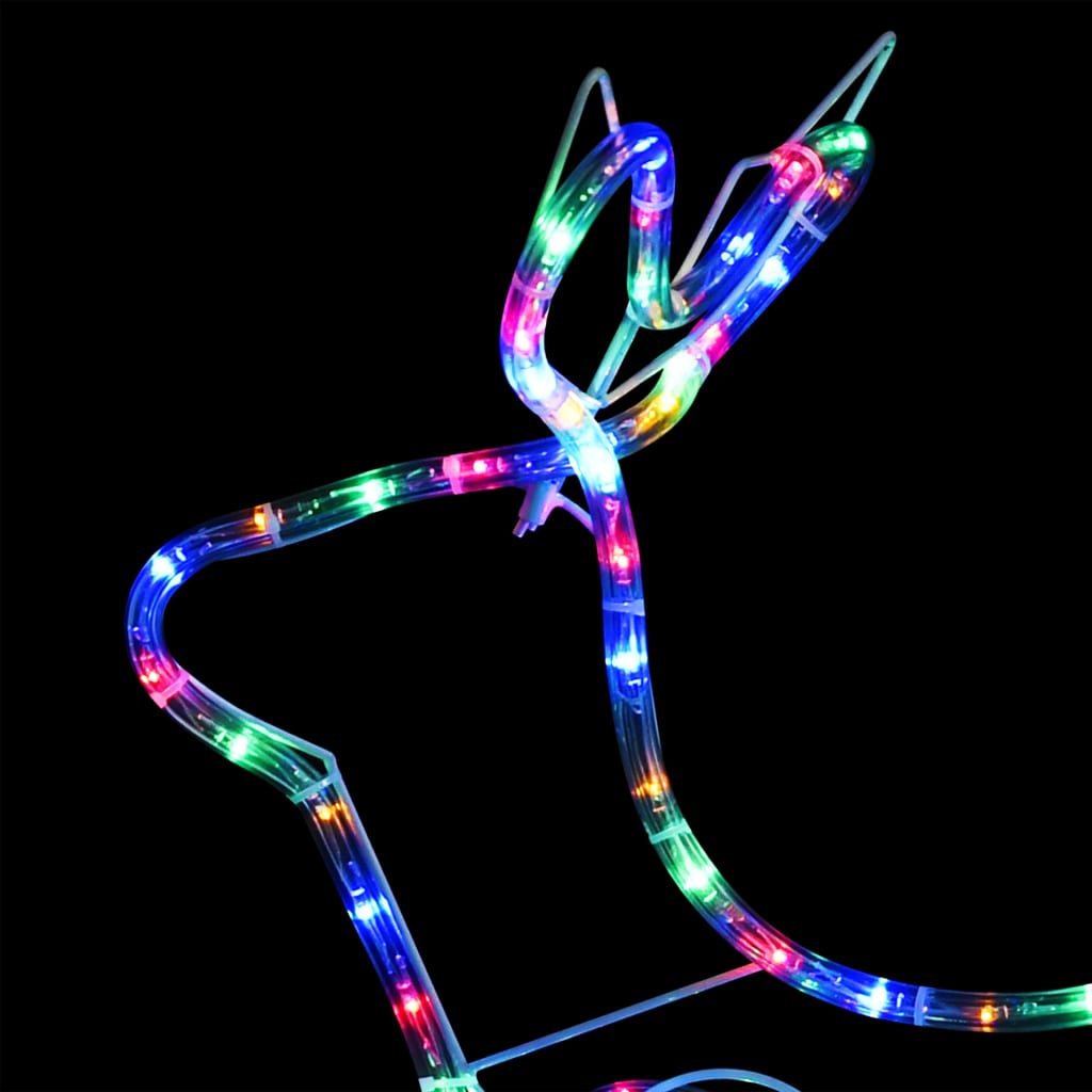 vidaXL Weihnachtsdekoration Rentiere und Schlitten Outdoor 252 LEDs