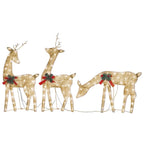 vidaXL Weihnachtsdeko LED Rentiere 270x7x90 cm Golden Warmweiß