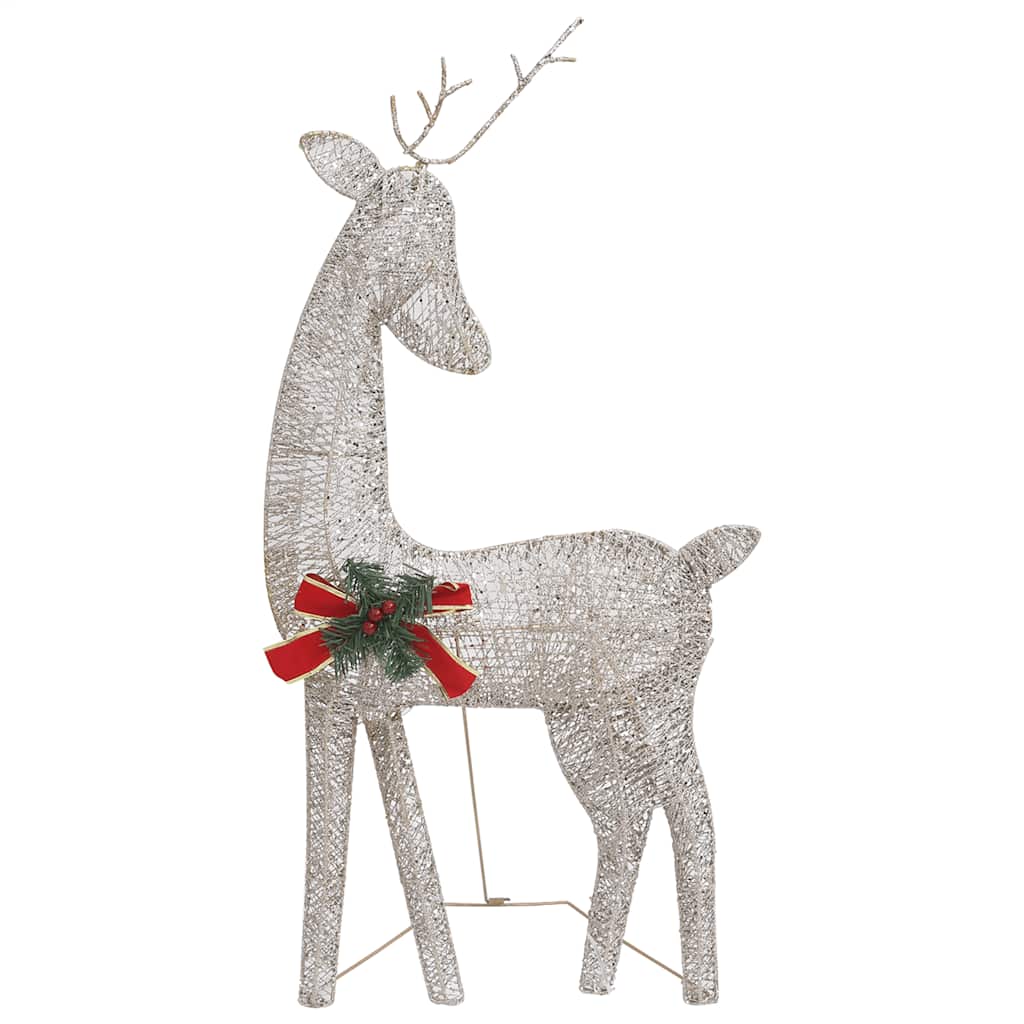 vidaXL Weihnachtsdeko LED Rentiere 270x7x90 cm Golden Warmweiß
