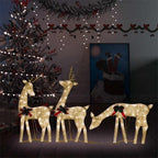 vidaXL Weihnachtsdeko LED Rentiere 270x7x90 cm Golden Warmweiß