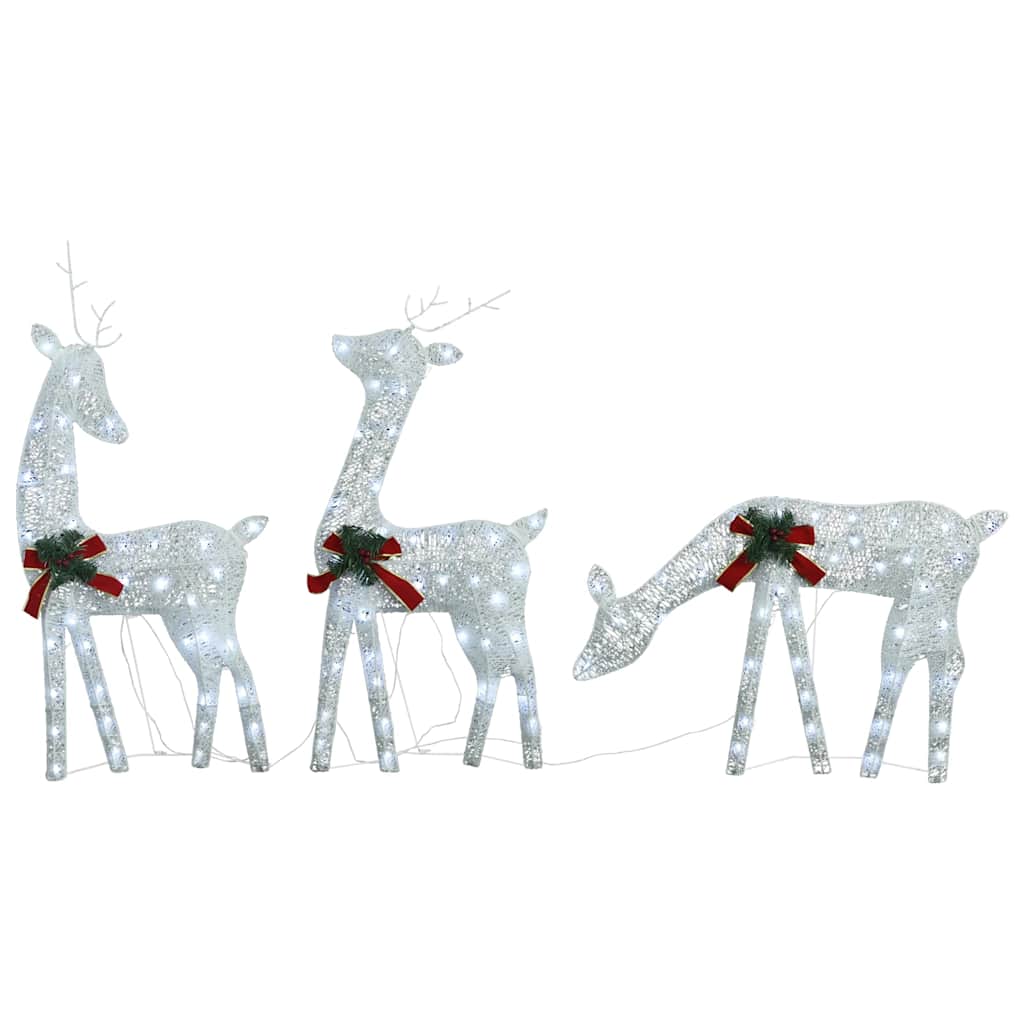 vidaXL Weihnachtsdekoration Rentiere 270x7x90 cm Weiß Kaltweiß Mesh