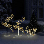 vidaXL Weihnachtsdeko LED Rentiere & Schlitten Acryl 260x21x87 cm