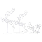 vidaXL Weihnachtsdeko LED Rentiere & Schlitten Acryl 260x21x87 cm