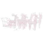 vidaXL Weihnachtsdekoration Rentiere & Schlitten 280x28x55 cm Acryl