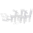 vidaXL Weihnachtsdekoration Rentiere & Schlitten 280x28x55 cm Acryl