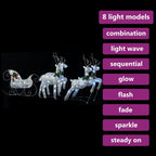 vidaXL LED-Rentier Schlitten Weihnachtsdeko 100 LEDs Outdoor Silbern