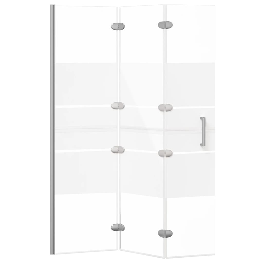 vidaXL Faltbare Duschkabine ESG 100x140 cm Weiß