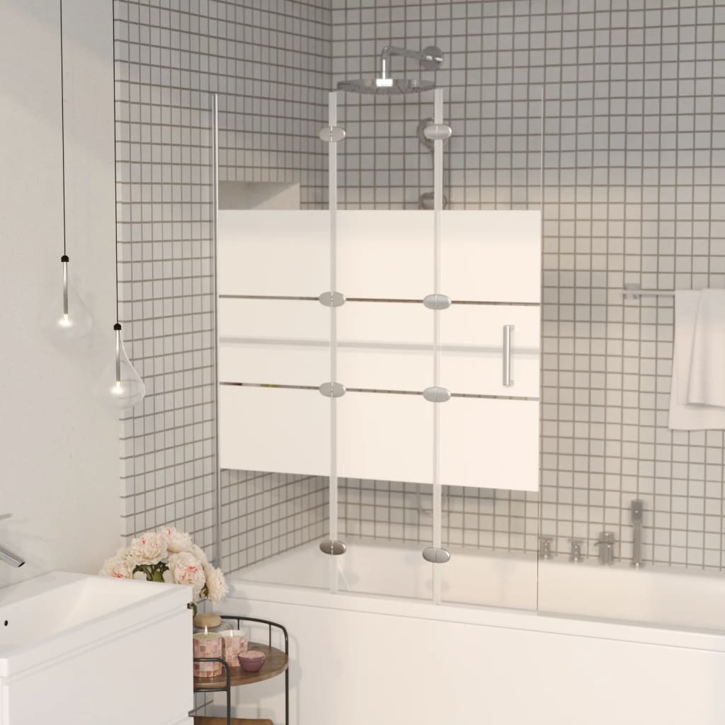vidaXL Faltbare Duschkabine ESG 100x140 cm Weiß