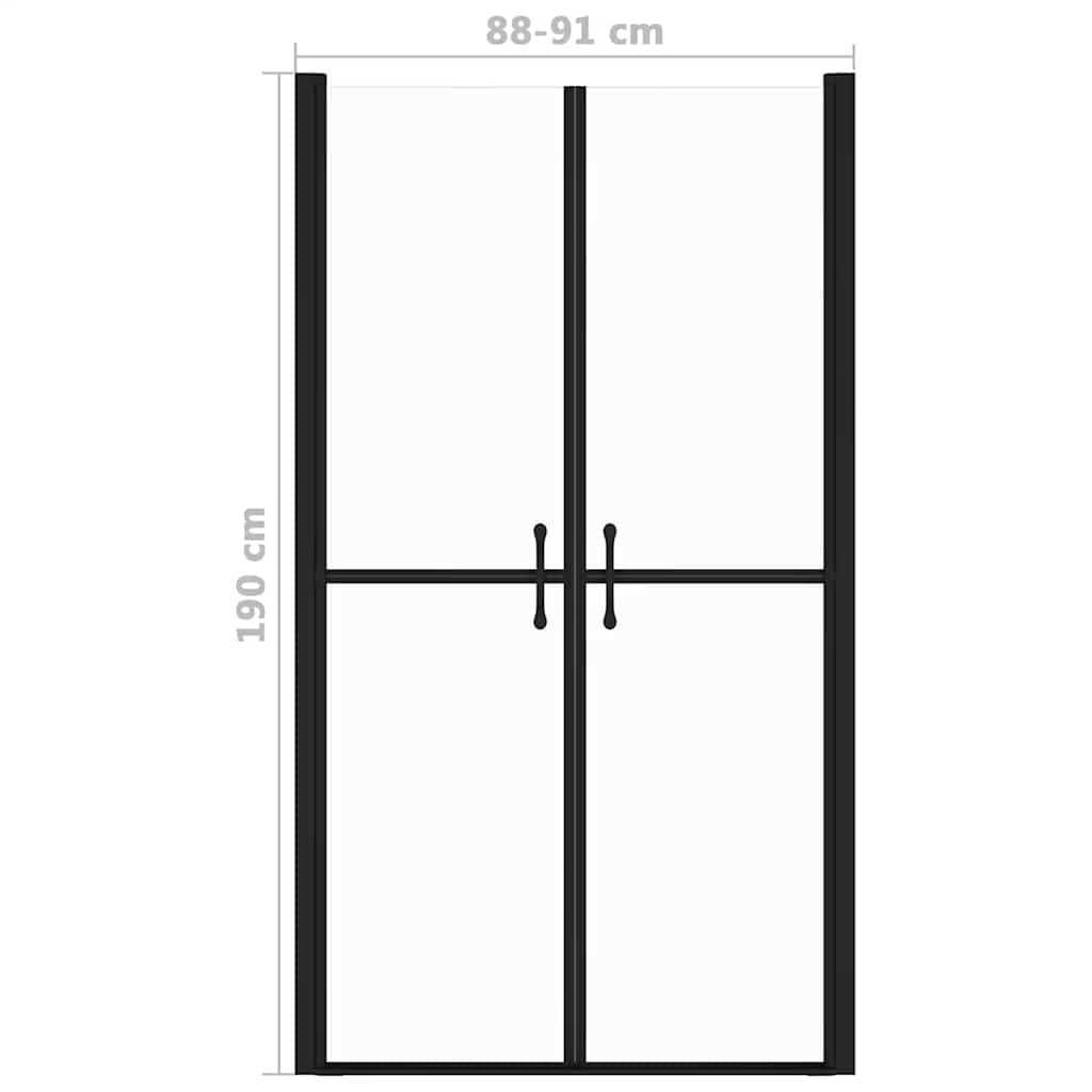 vidaXL Duschtür Klar ESG (88-91)x190 cm