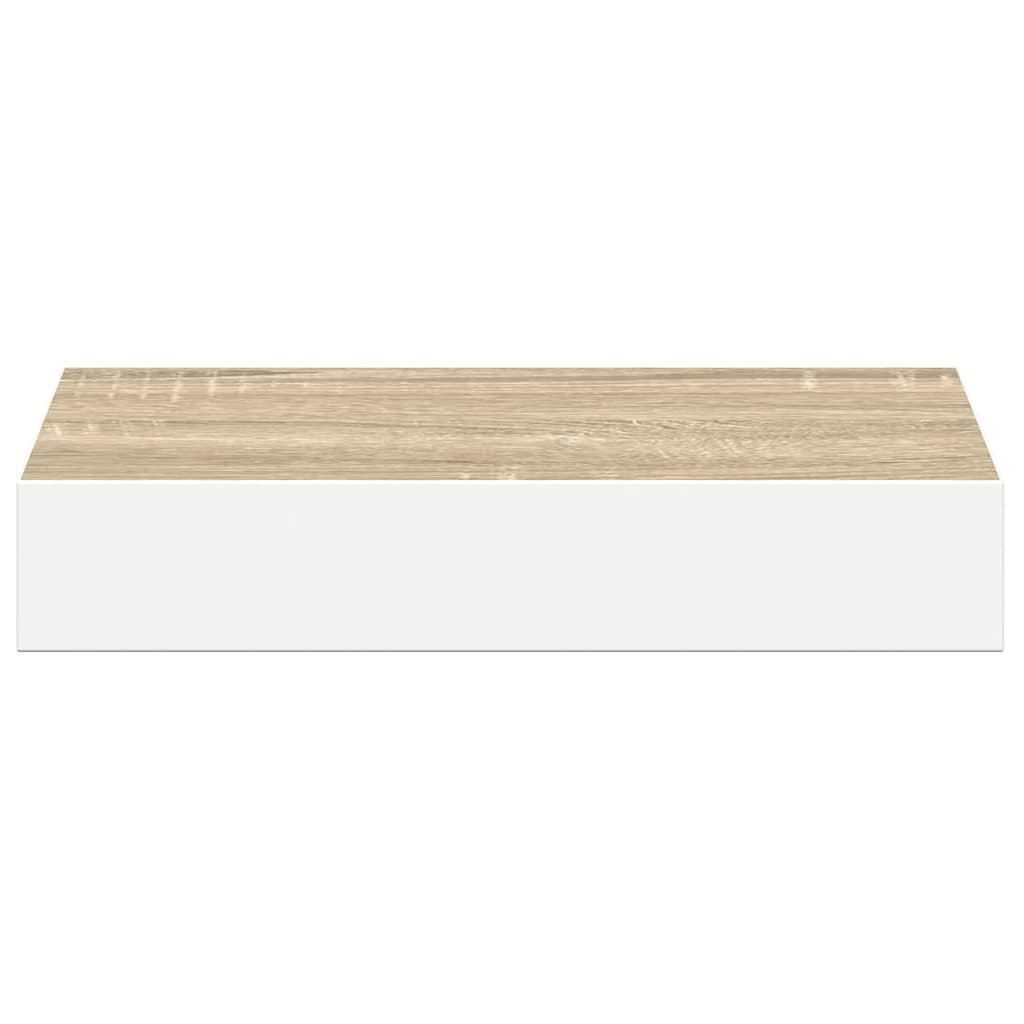 vidaXL Schweberegal Eichen-Optik und Weiß 23x23,5x3,8 cm MDF