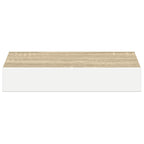 vidaXL Schweberegal Eichen-Optik und Weiß 23x23,5x3,8 cm MDF