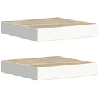 vidaXL Schweberegale 2 Stk. Eichen-Optik und Weiß 23x23,5x3,8 cm MDF